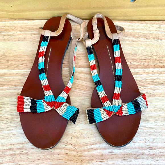 DV By Dolce Vita Nyle Beaded Flat Sandal Size 6.5 - Picture 1 of 3